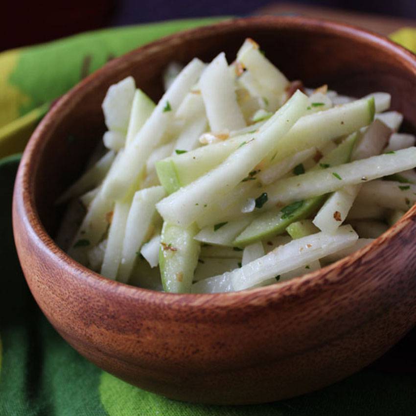 Kohlrabi and Apple Salad with Manchego and Walnuts // Runaway Apricot