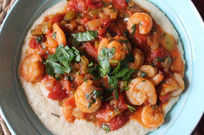 Shrimp Creole and Cheddar Grits | Runaway Apricot