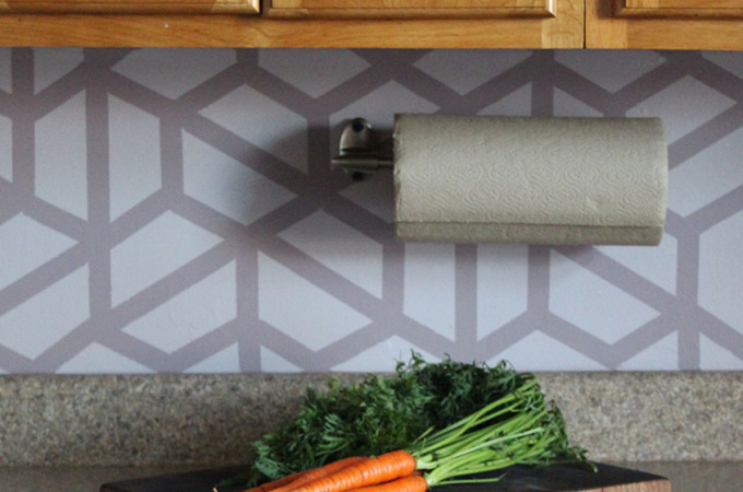 Easy DIY Geometric Tile Painted Kitchen Backsplash How-To | Runaway Apricot