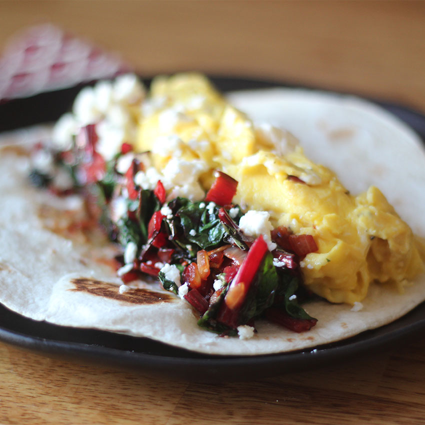 Chard and Feta Breakfast Tacos | Runway Apricot