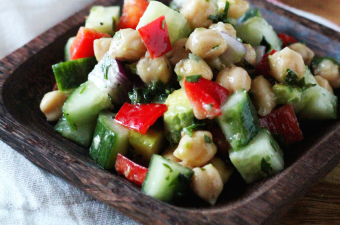 Chopped Chickpea Salad with Avocado and Apple