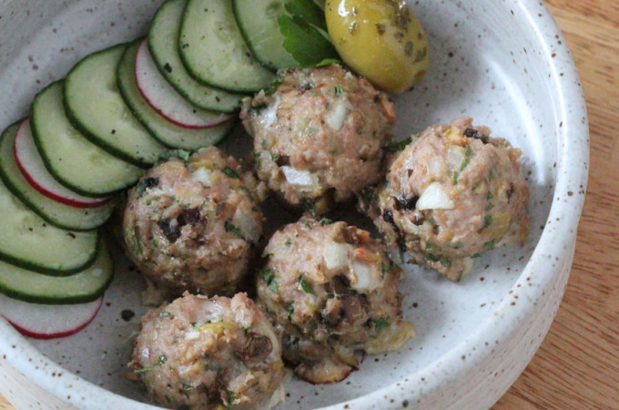 Turkey-Mushroom Meatballs with Olives | Runaway Apricot