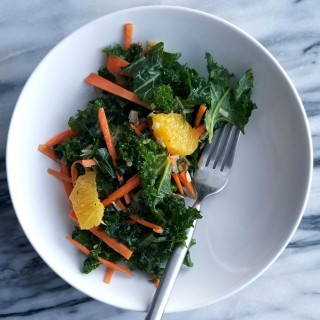 Kale Salad with Oranges, Carrots and Sunflower Seeds