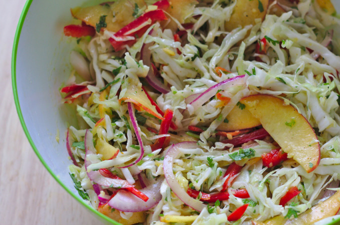 Peach and Cabbage Slaw